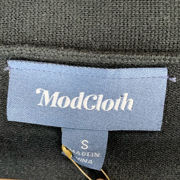 Modcloth~NWT~Women's Charter School Full Button Front Black Sweater‎ Dress~Sz S - Picture 11 of 14
